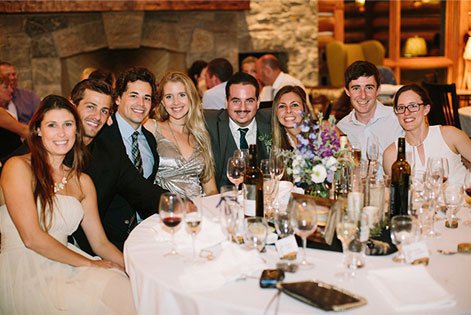 A group of people at a wedding